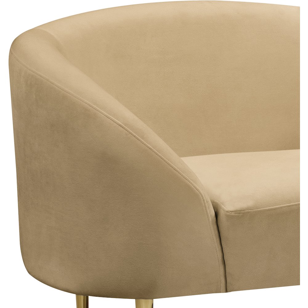 Ritz Camel Velvet Chair. Picture 3