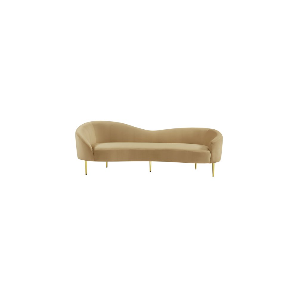 Ritz Camel Velvet Sofa. Picture 2