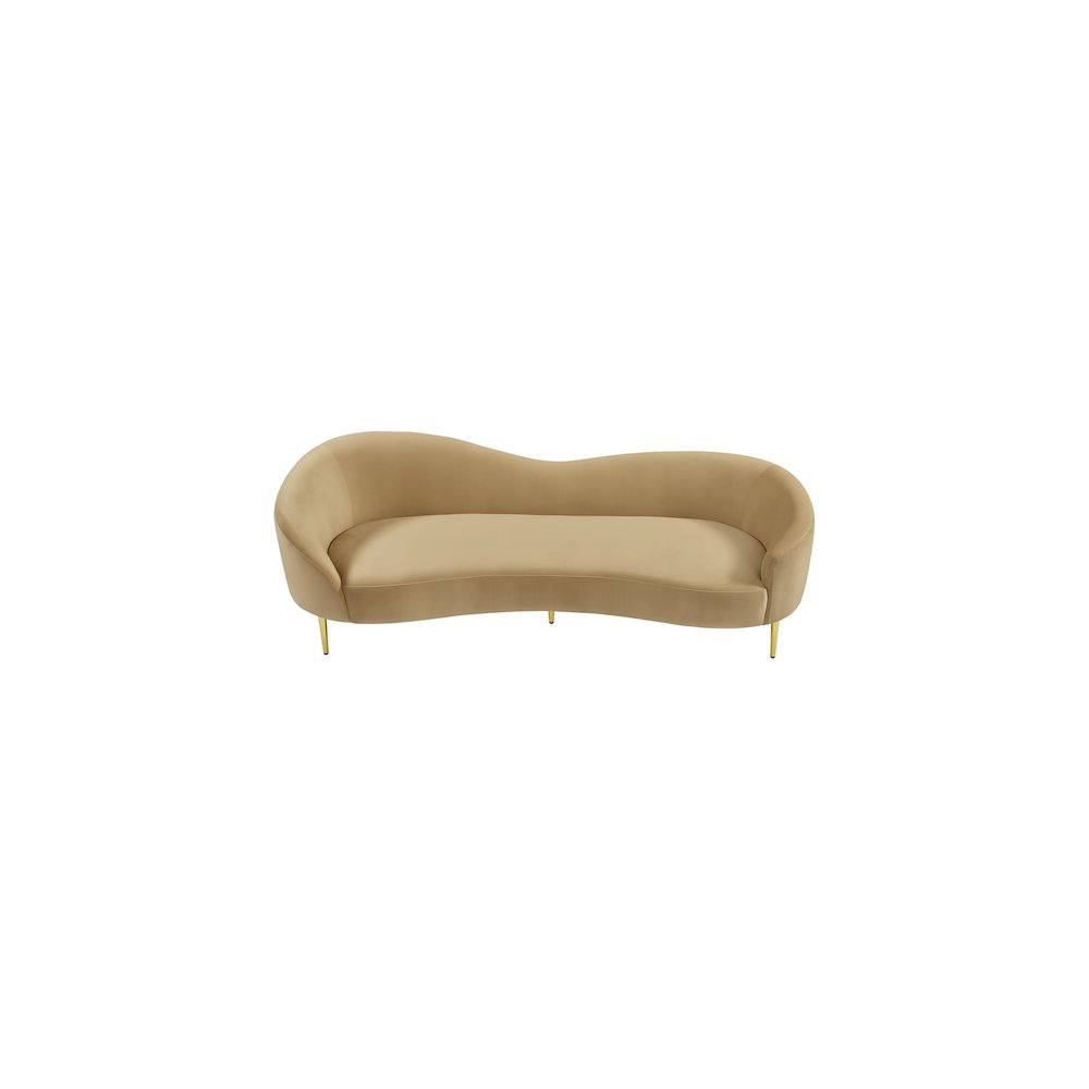 Ritz Camel Velvet Sofa. Picture 3