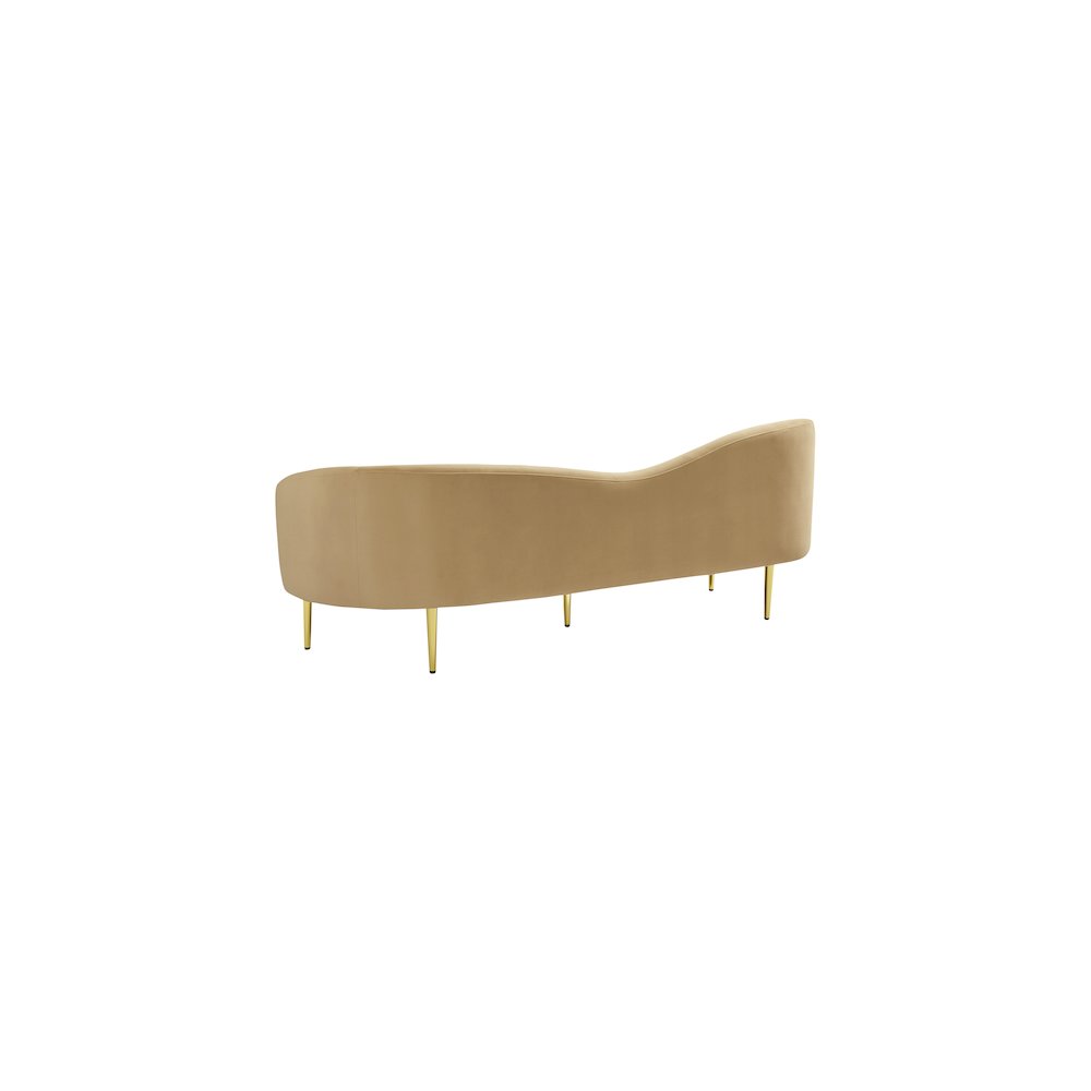Ritz Camel Velvet Sofa. Picture 4