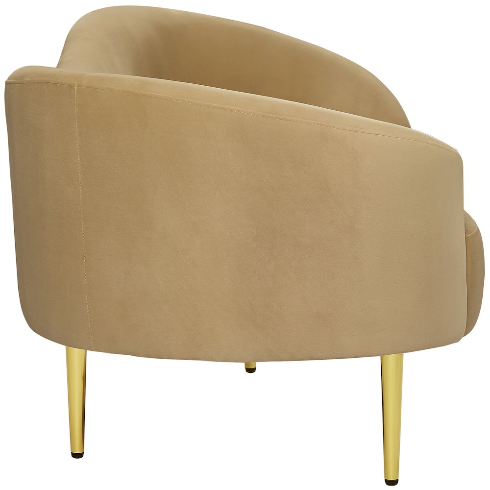 Ritz Camel Velvet Sofa. Picture 5
