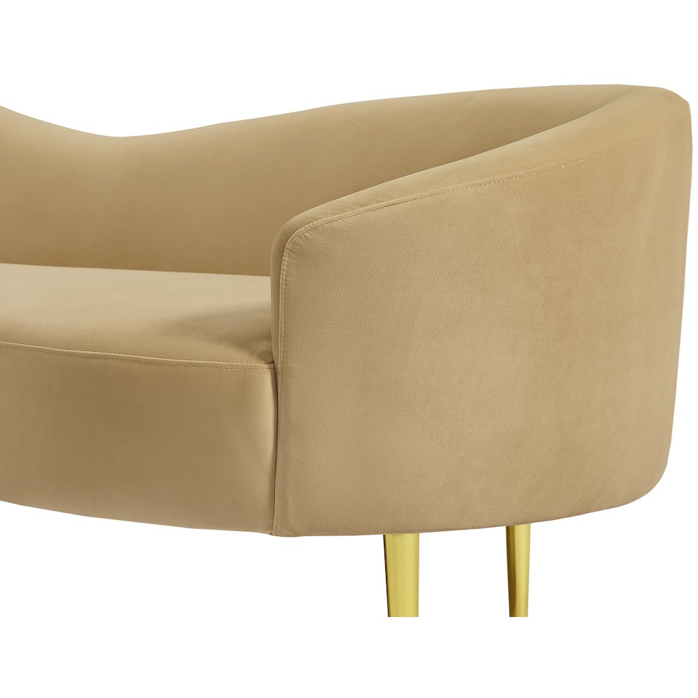 Ritz Camel Velvet Sofa. Picture 7