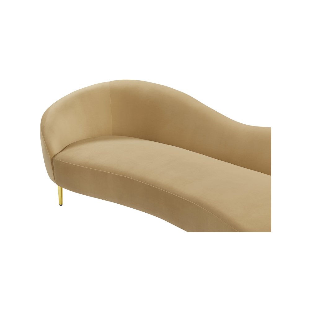 Ritz Camel Velvet Sofa. Picture 8