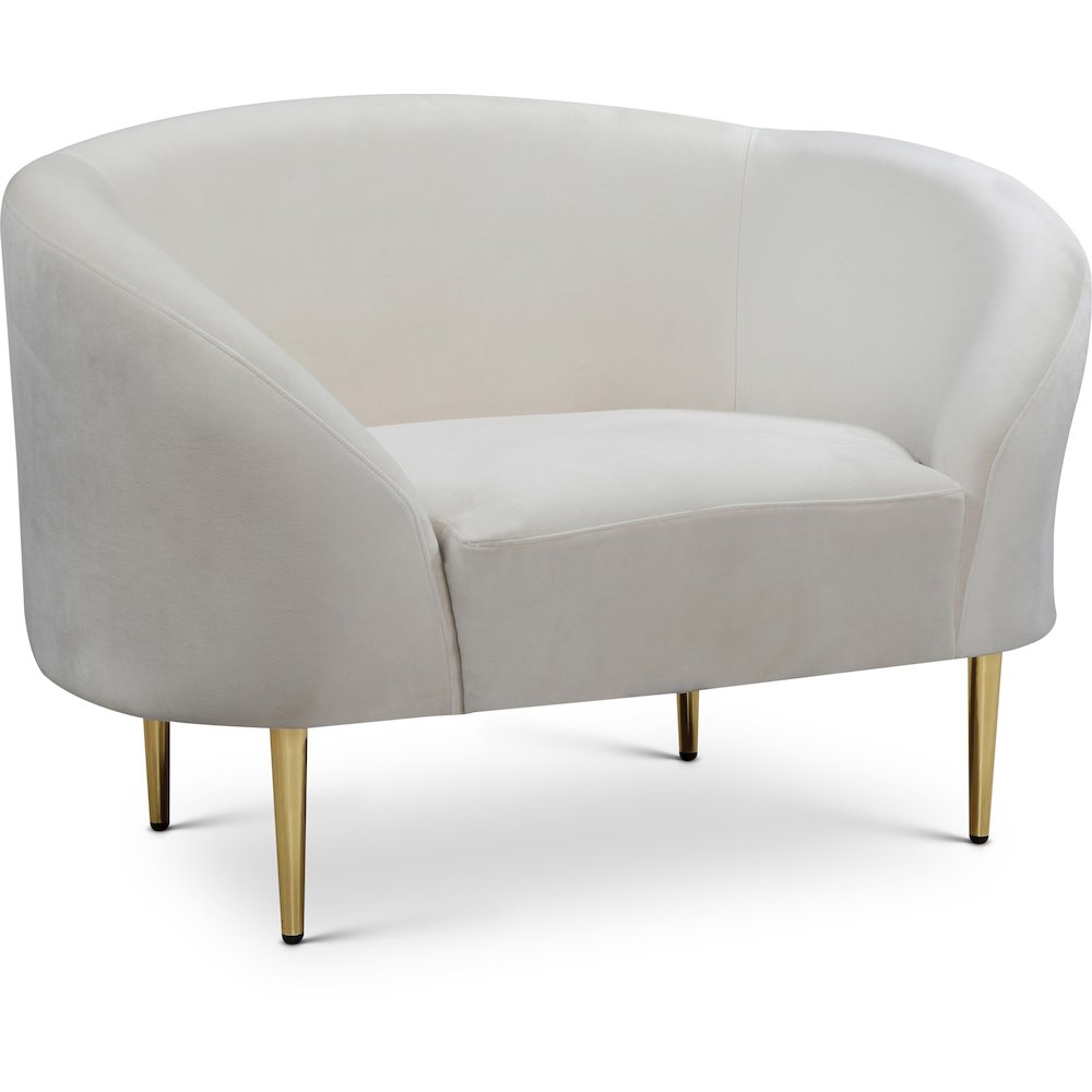 Ritz Cream Velvet Chair. Picture 1