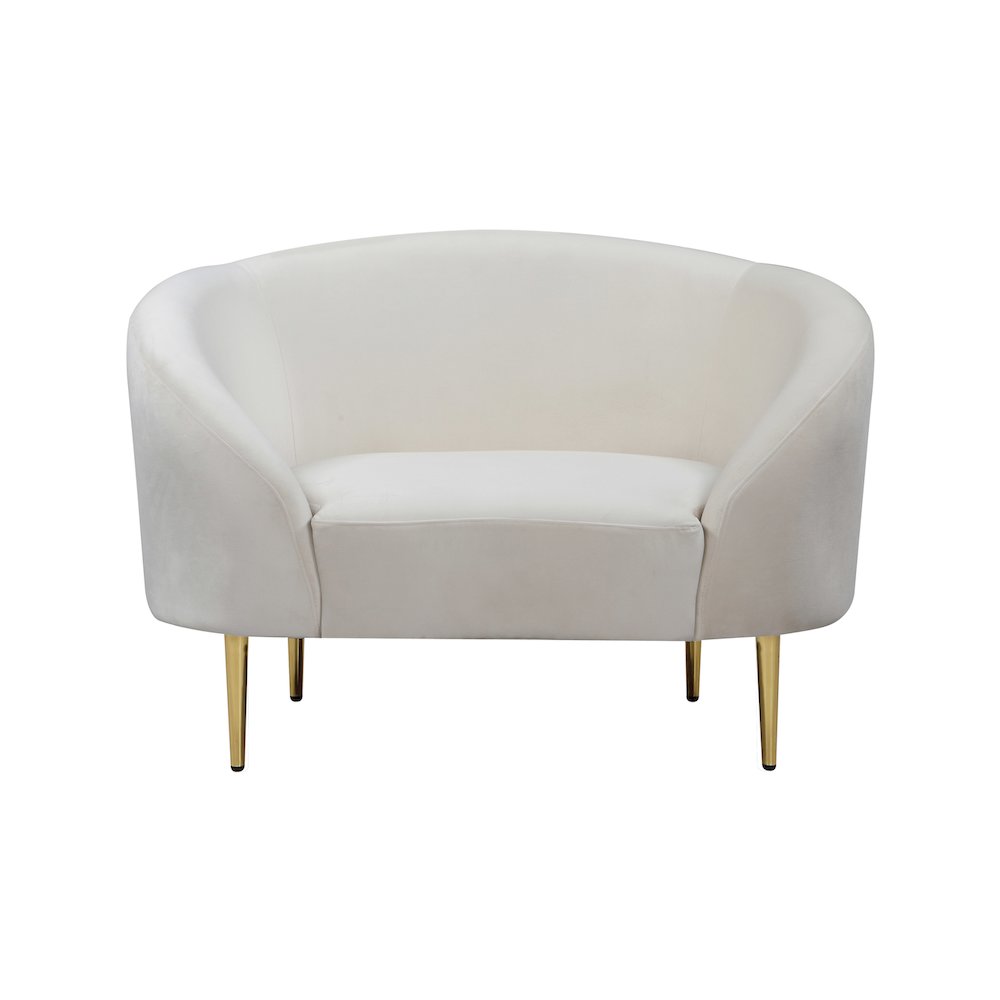 Ritz Cream Velvet Chair. Picture 2