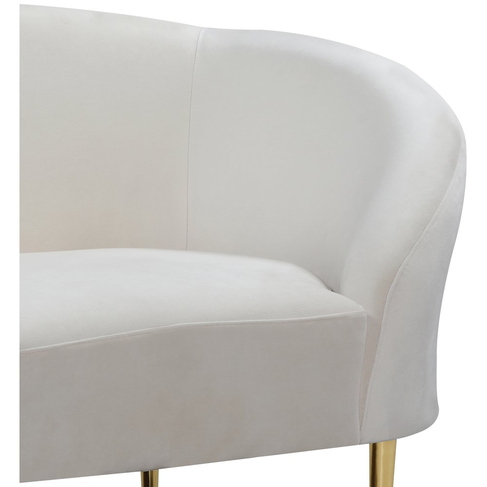 Ritz Cream Velvet Chair. Picture 4
