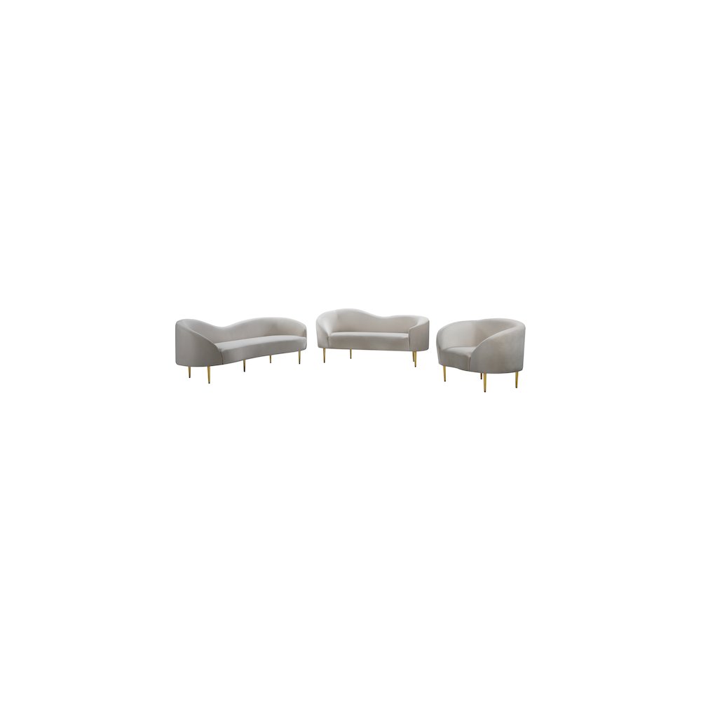 Ritz Cream Velvet Chair. Picture 5