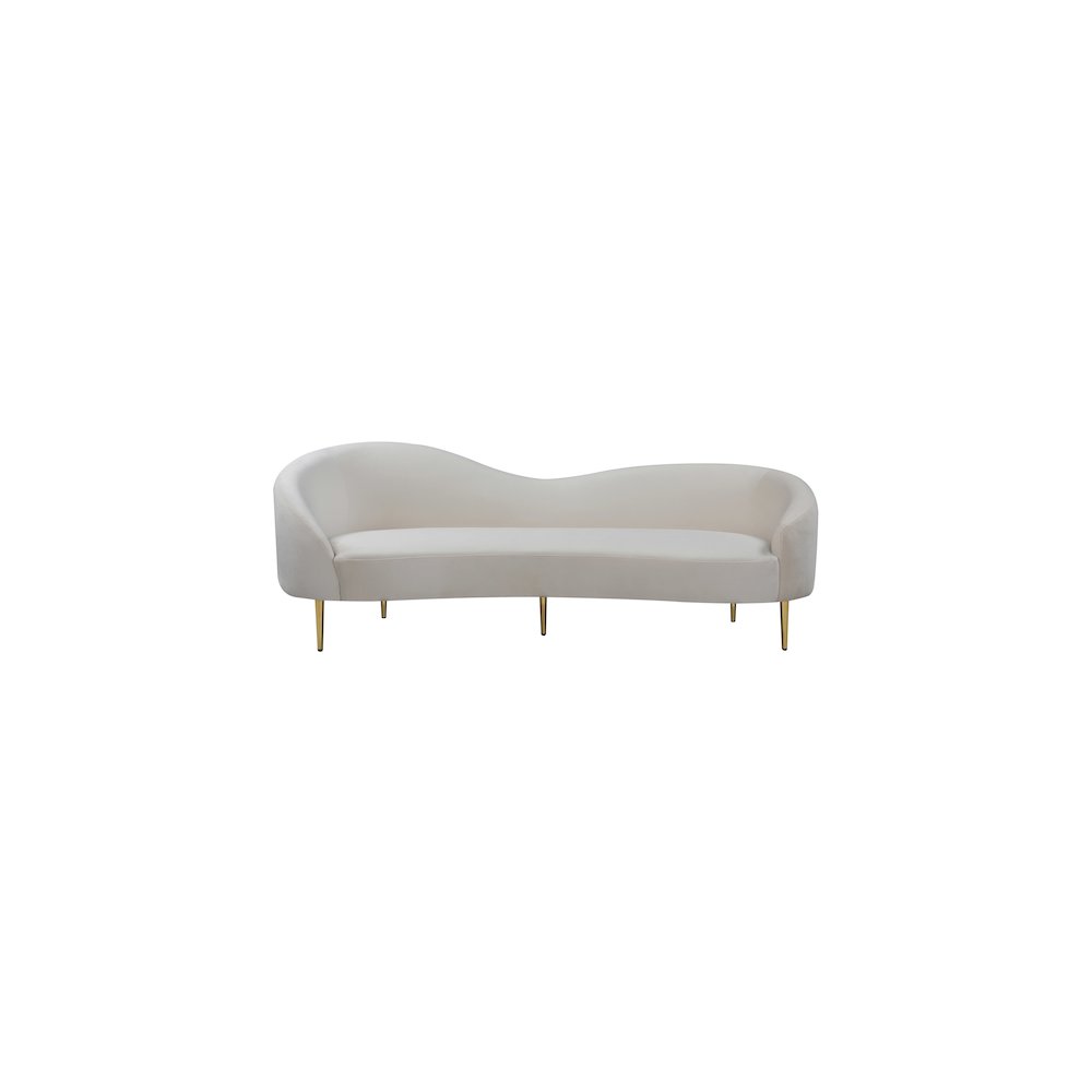 Ritz Cream Velvet Sofa. Picture 2