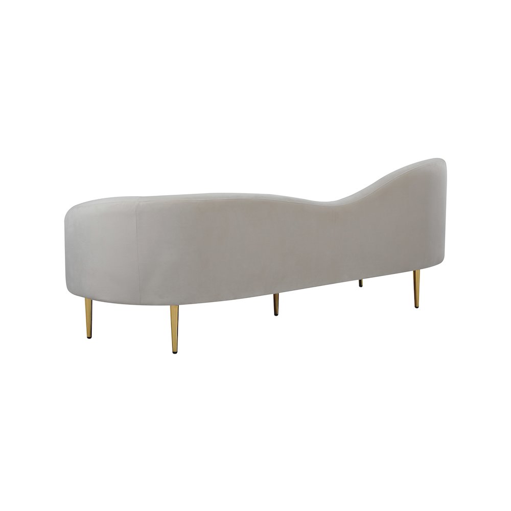 Ritz Cream Velvet Sofa. Picture 3