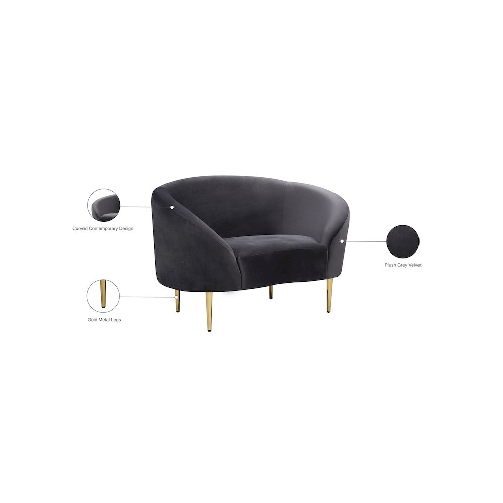Ritz Grey Velvet Chair. Picture 8