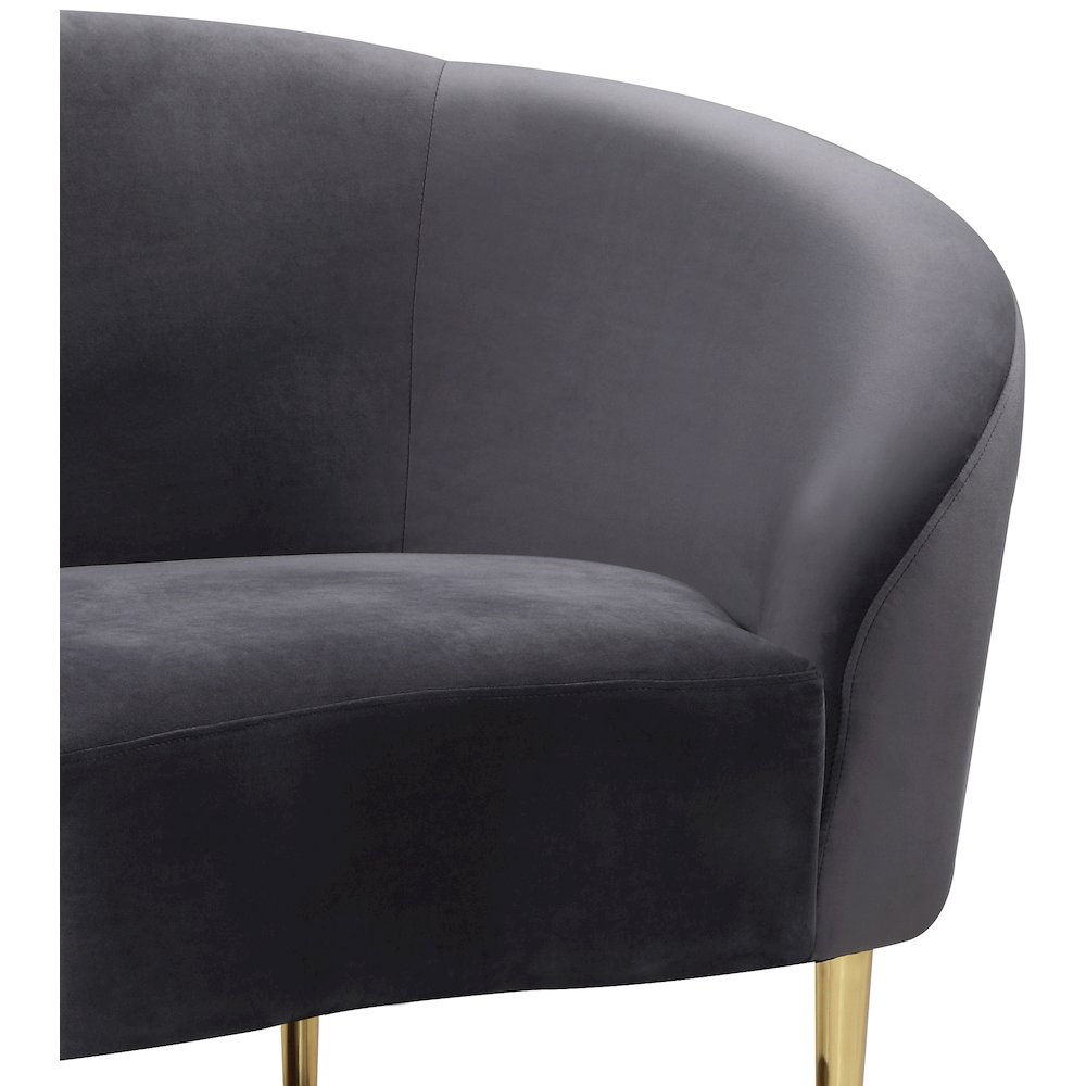 Ritz Grey Velvet Chair. Picture 4