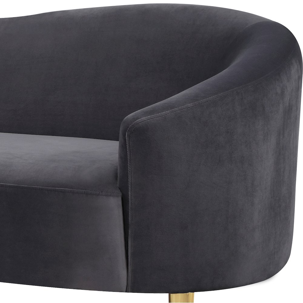 Ritz Grey Velvet Sofa. Picture 5