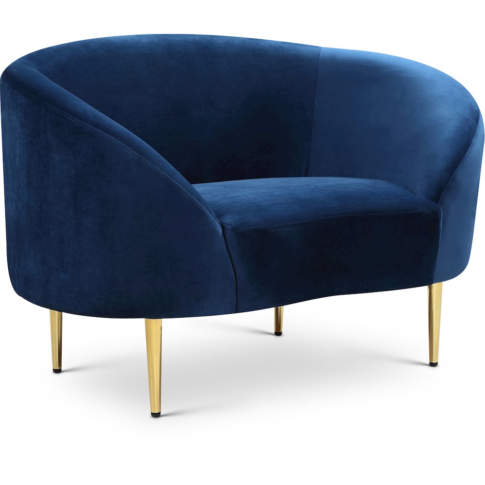 Ritz Navy Velvet Chair. Picture 1
