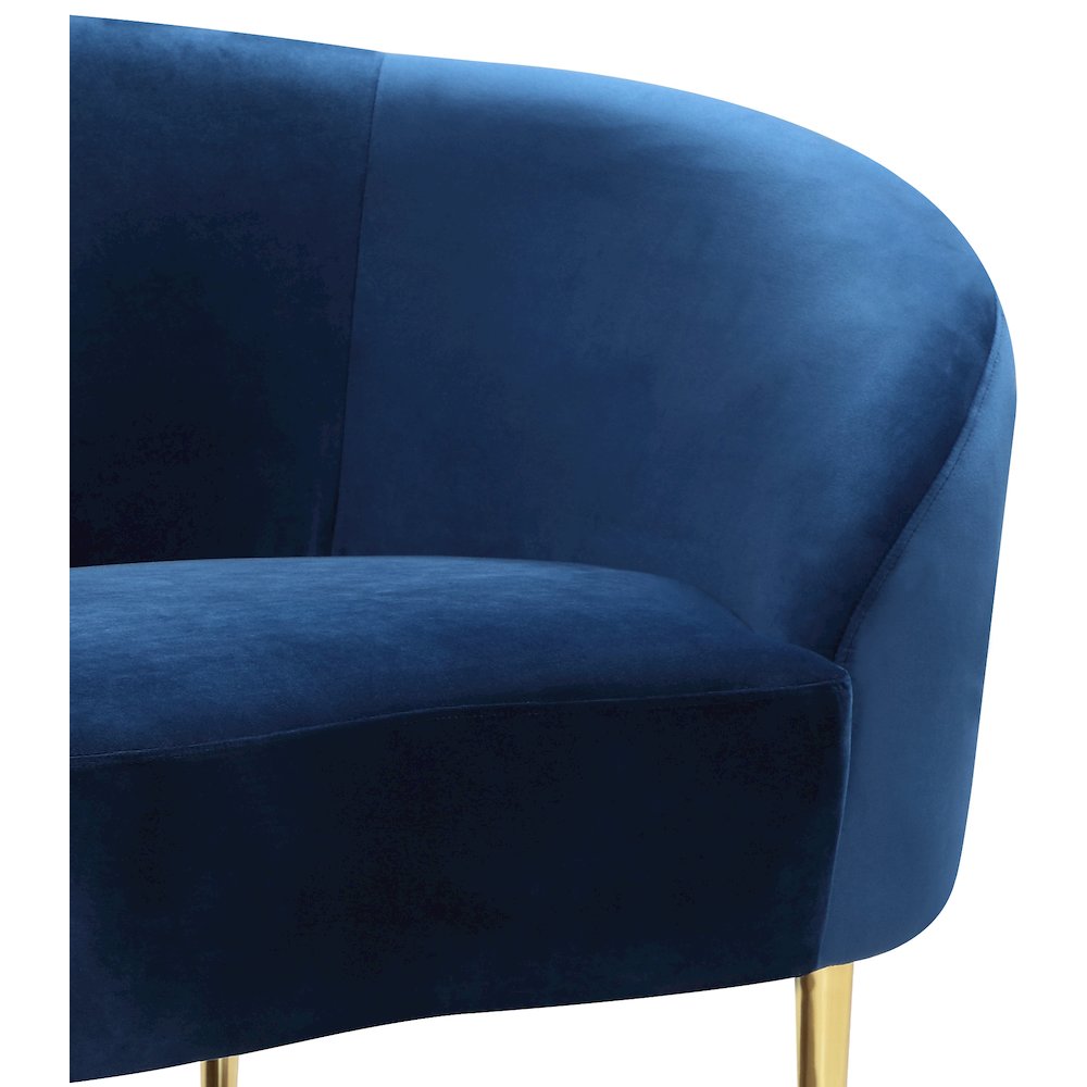 Ritz Navy Velvet Chair. Picture 4