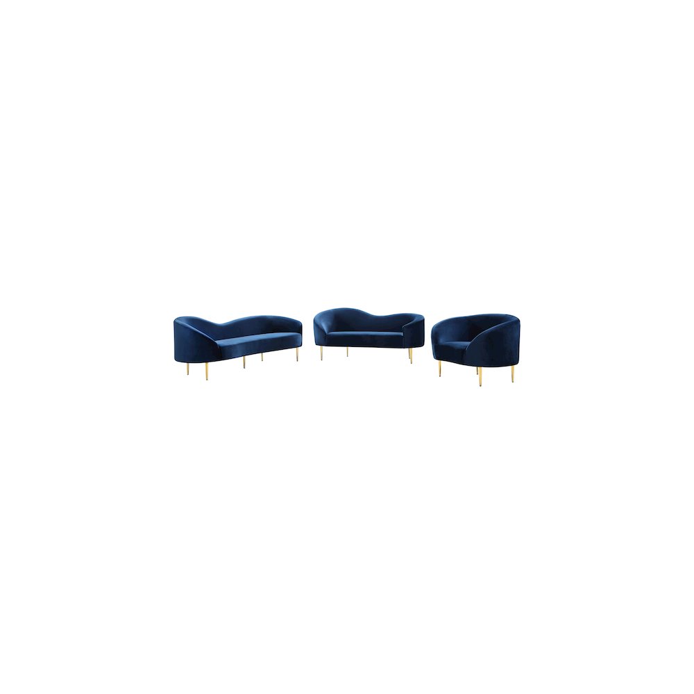Ritz Navy Velvet Chair. Picture 5