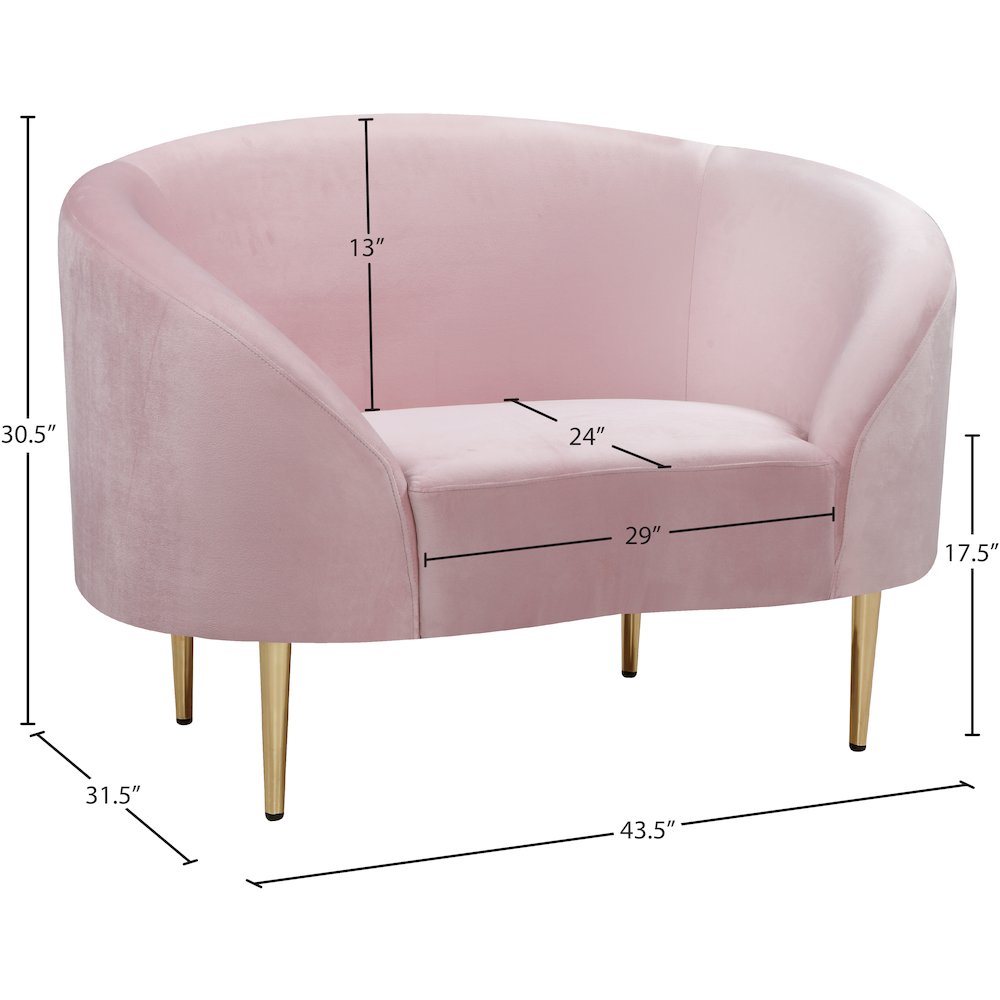Ritz Pink Velvet Chair. Picture 7