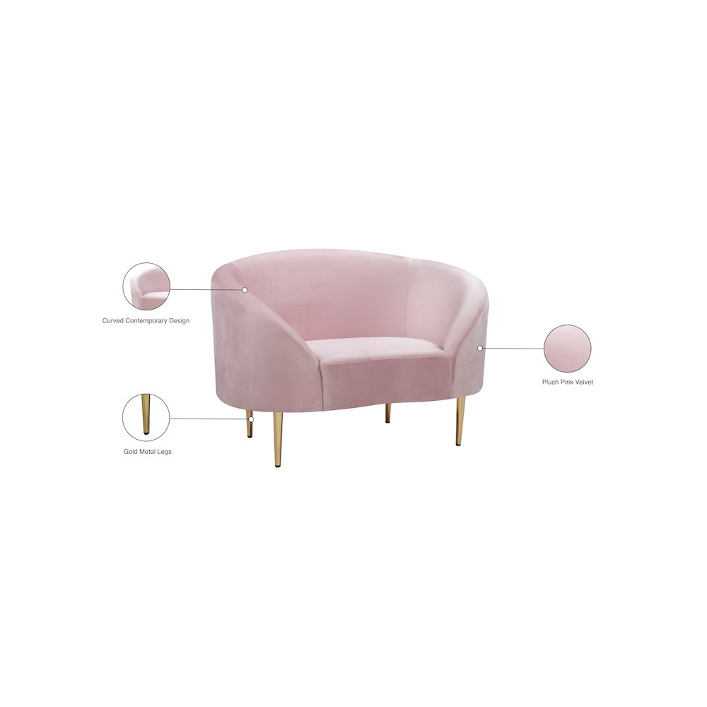 Ritz Pink Velvet Chair. Picture 8