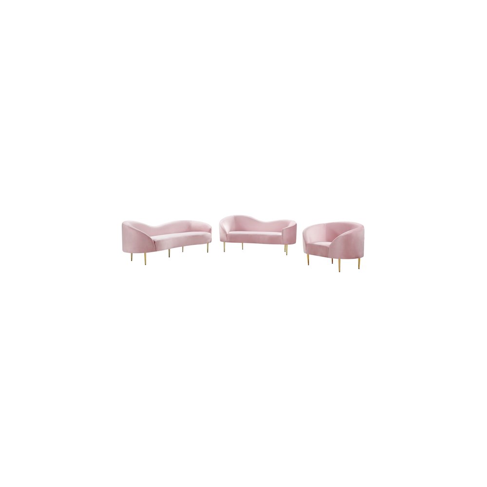 Ritz Pink Velvet Chair. Picture 5