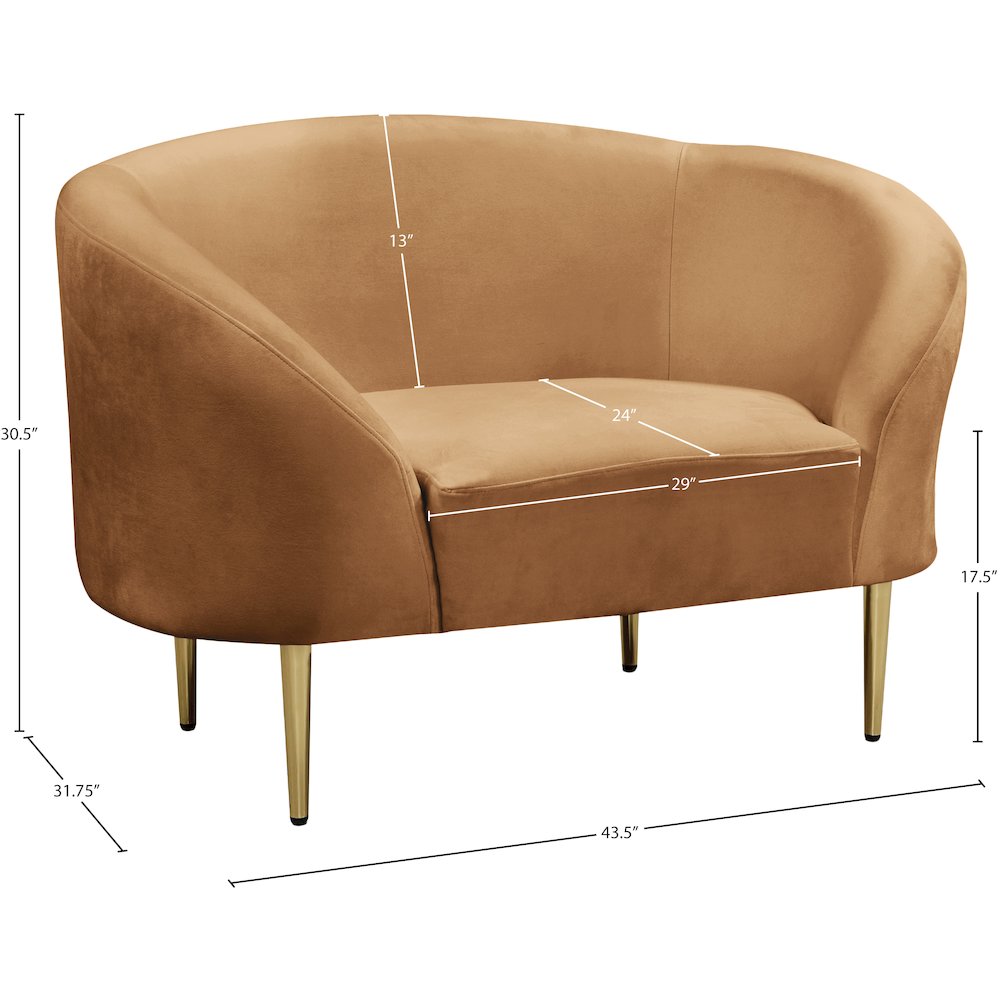 Ritz Saddle Velvet Chair. Picture 7