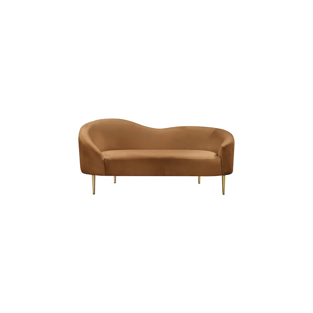Ritz Saddle Velvet Loveseat. Picture 2