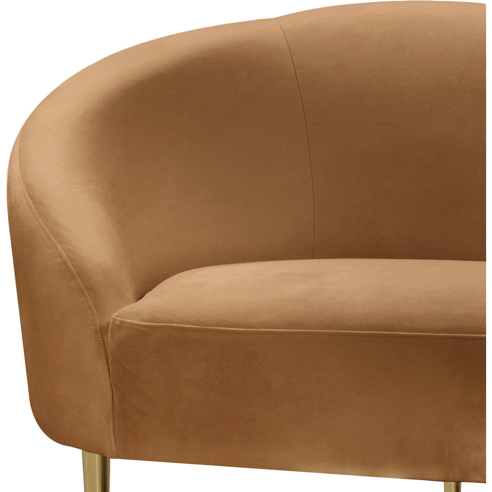 Ritz Saddle Velvet Loveseat. Picture 3