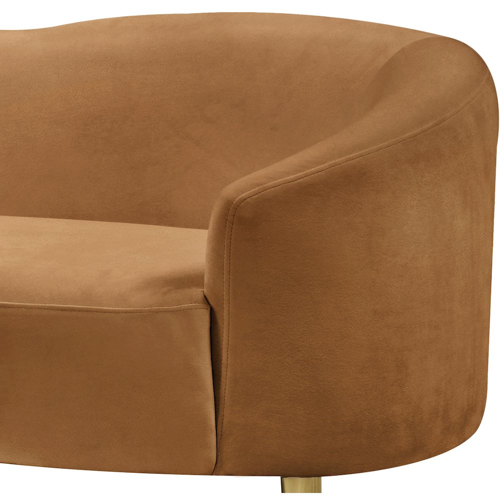 Ritz Saddle Velvet Loveseat. Picture 4