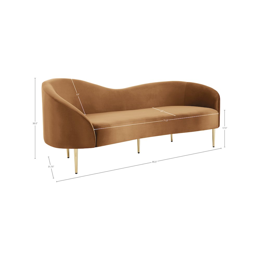 Ritz Saddle Velvet Sofa. Picture 12