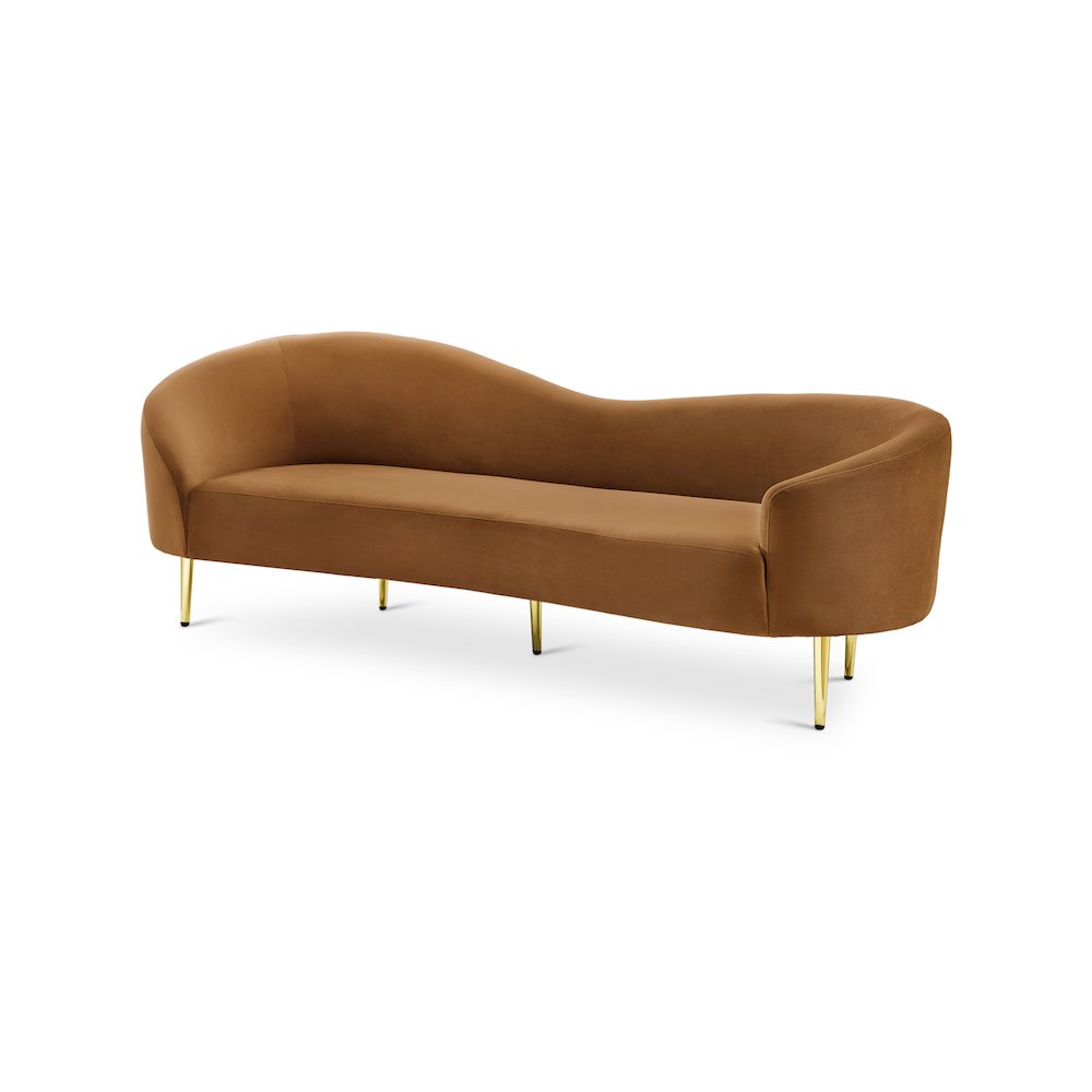 Ritz Saddle Velvet Sofa. Picture 1