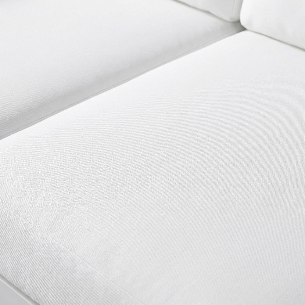 White Fabric Outdoor Patio Modular Sectional With Contemporary Style. Picture 5
