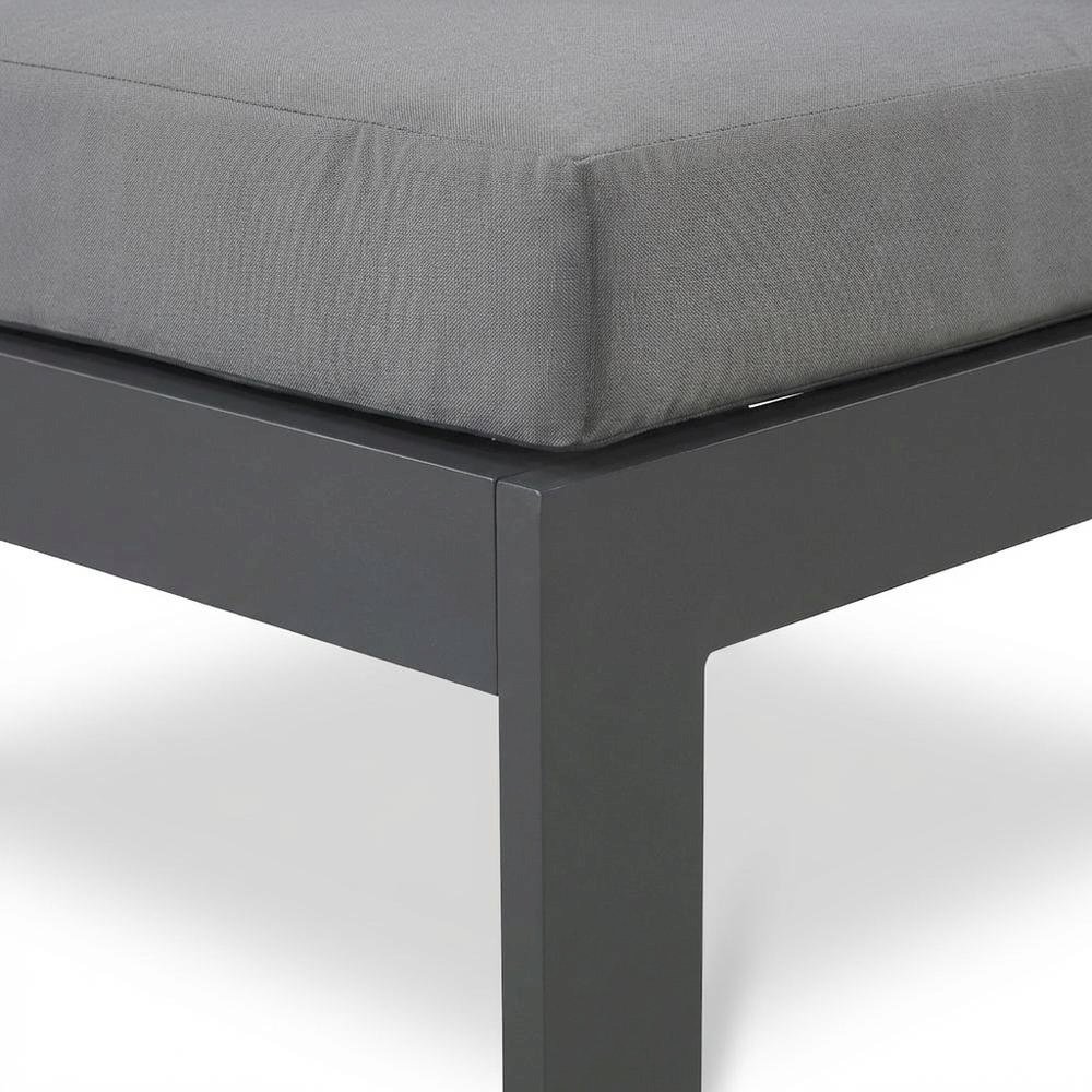 Gray Fabric Outdoor Corner Chair With Aluminum Frame And Contemporary Style. Picture 6
