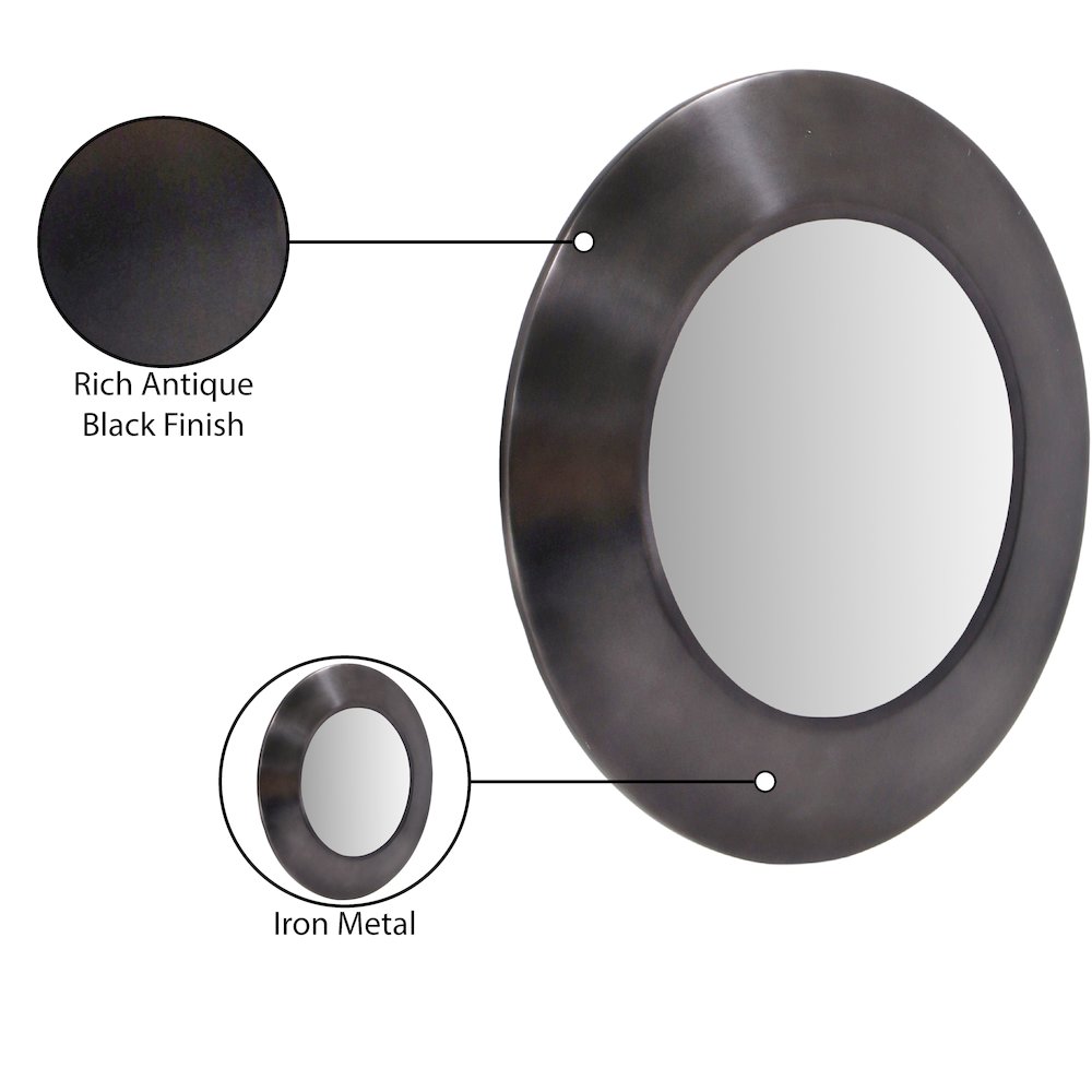 Sphere Black Iron Mirror. Picture 7