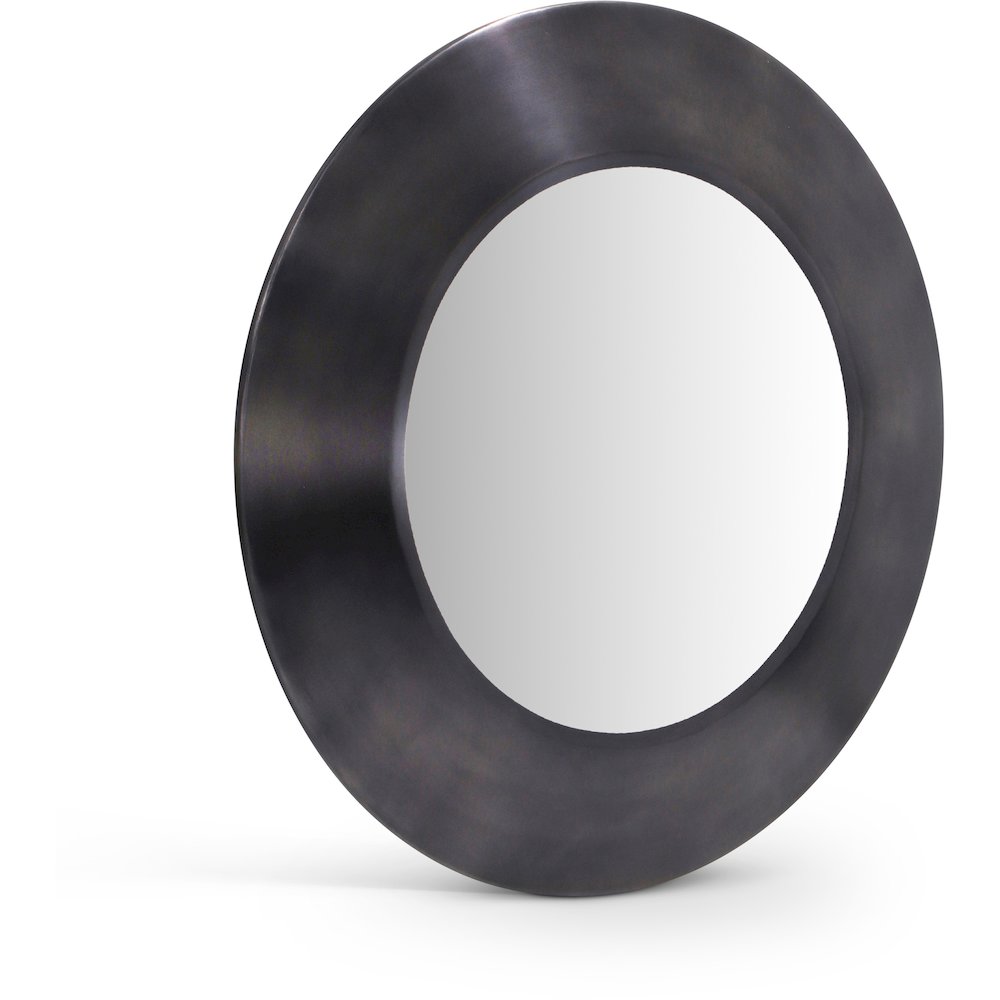 Sphere Black Iron Mirror. Picture 1