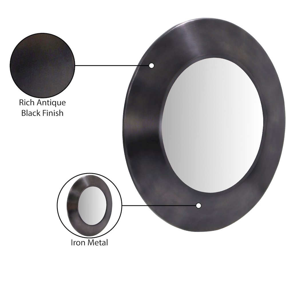 Sphere Black Iron Mirror. Picture 7