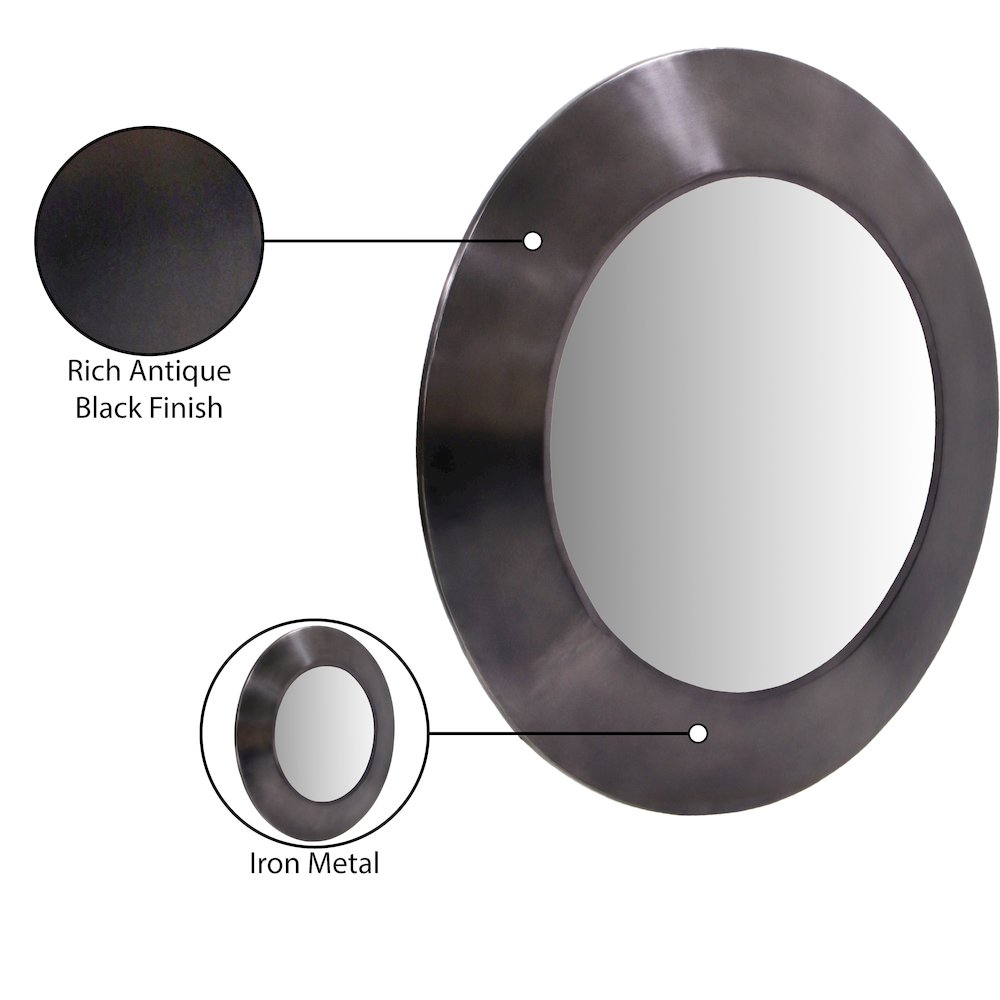 Sphere Black Iron Mirror. Picture 7