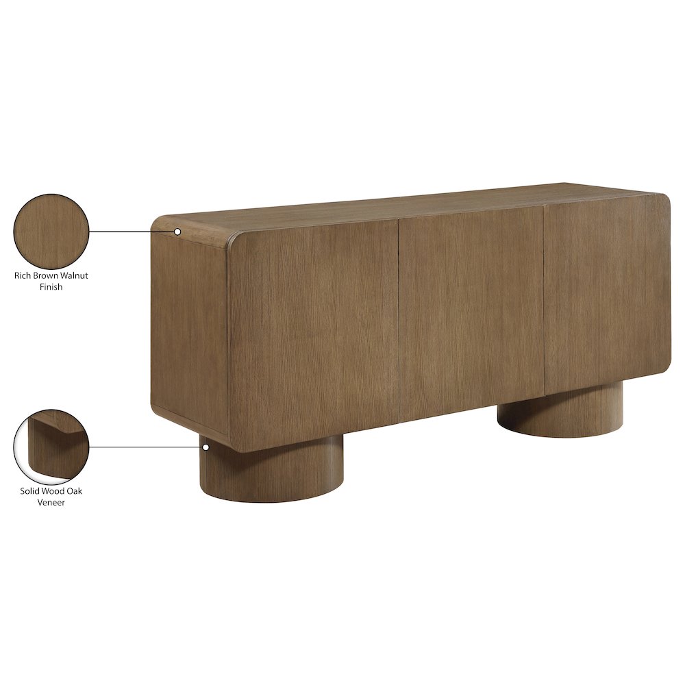 Adagio Brown Solid Wood And Oak Veneer Sideboard/Buffet. Picture 12