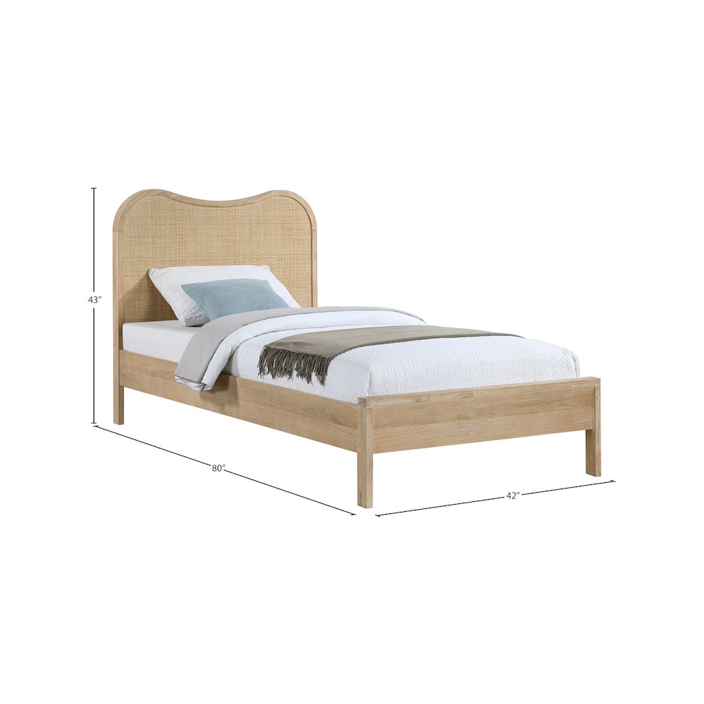 Windsor Natural Rubberwood Twin Bed. Picture 9