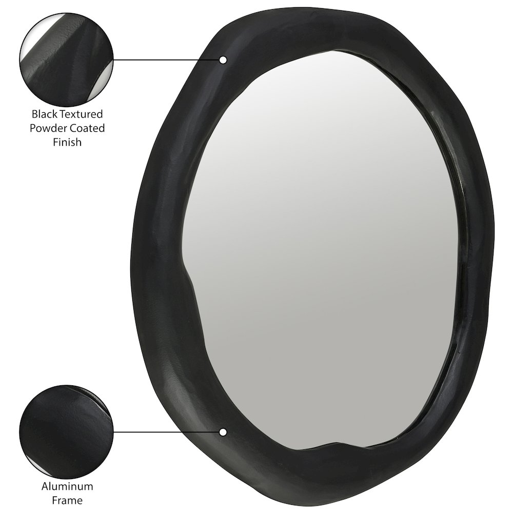 Armada Black Aluminum Mirror. Picture 6