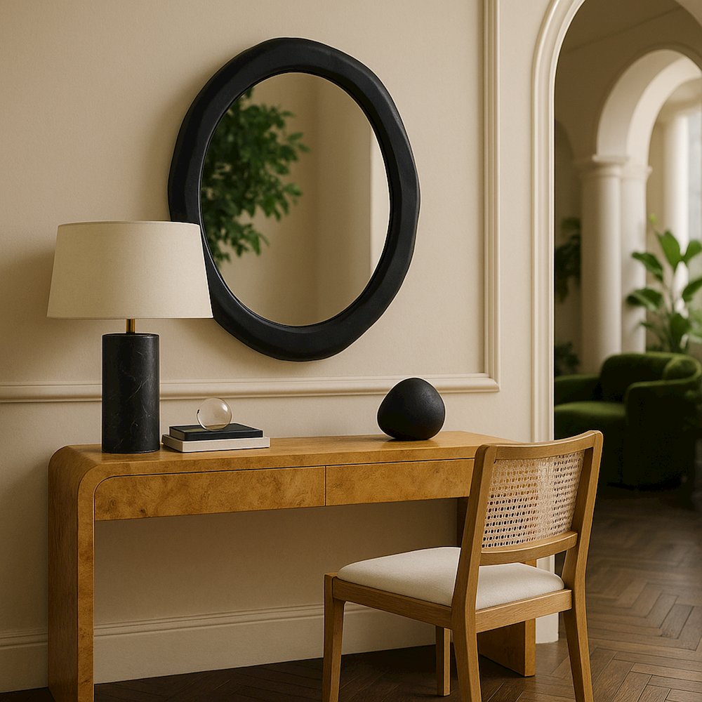 Armada Black Aluminum Mirror. Picture 7
