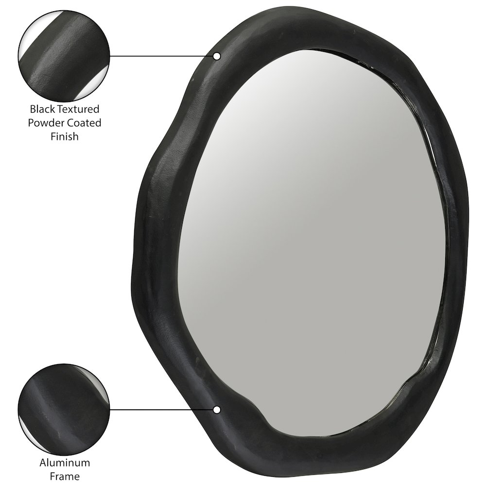 Armada Black Aluminum Mirror. Picture 6