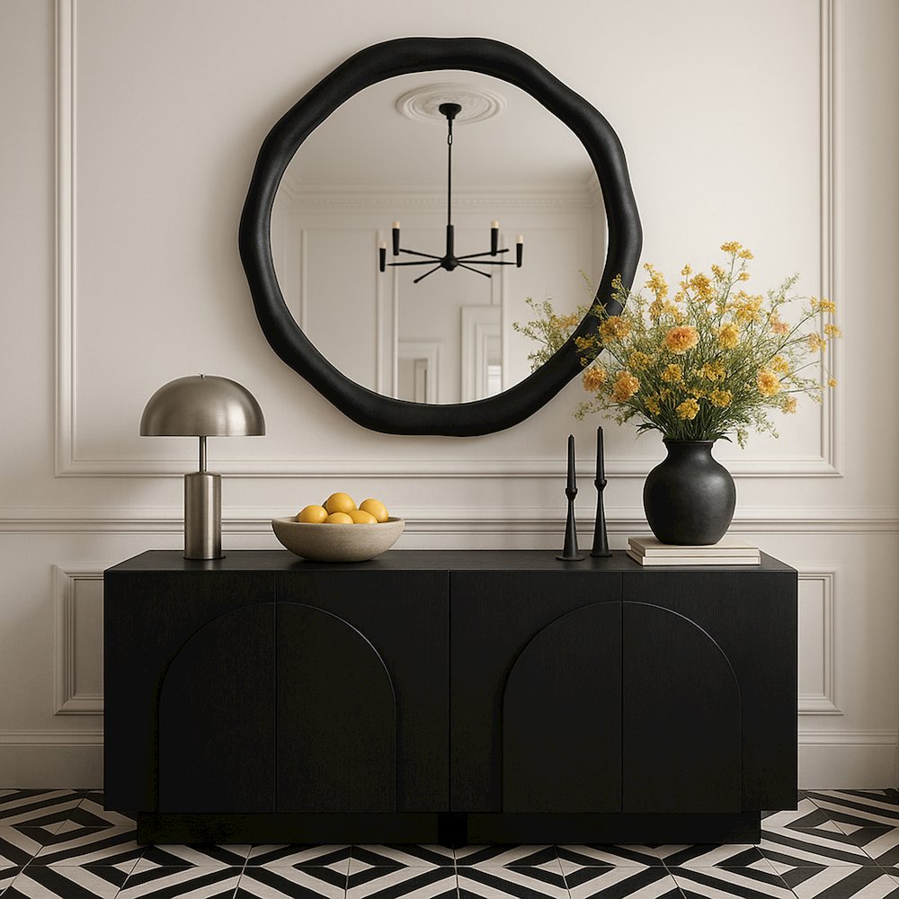 Armada Black Aluminum Mirror. Picture 7