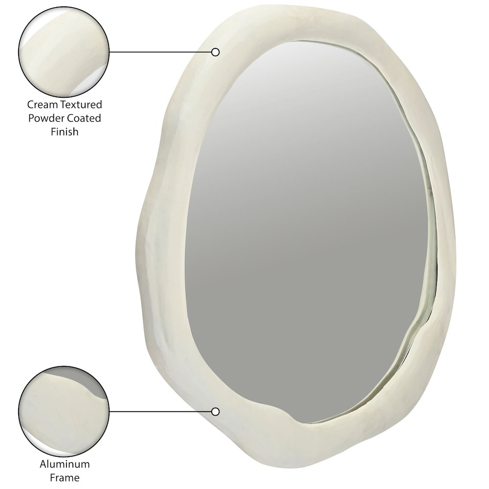 Armada Cream Aluminum Mirror. Picture 6