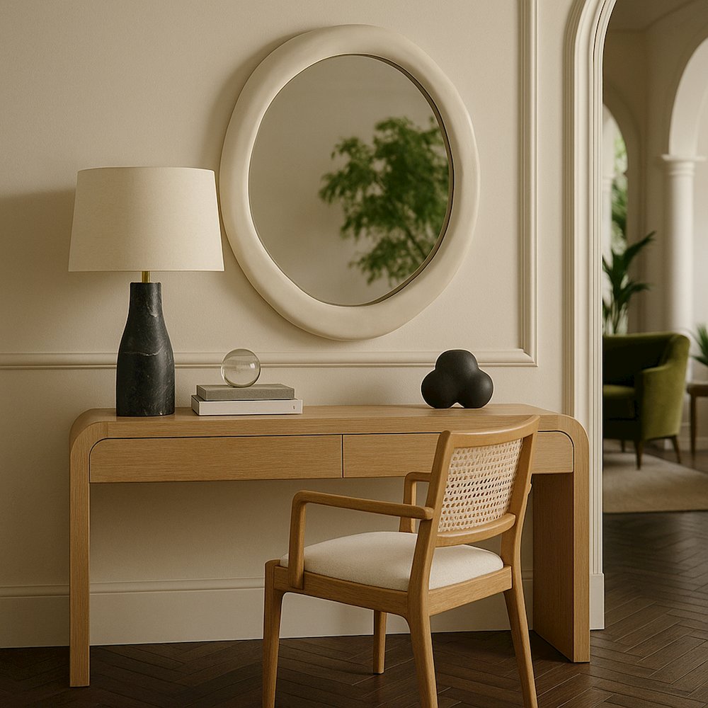 Armada Cream Aluminum Mirror. Picture 7