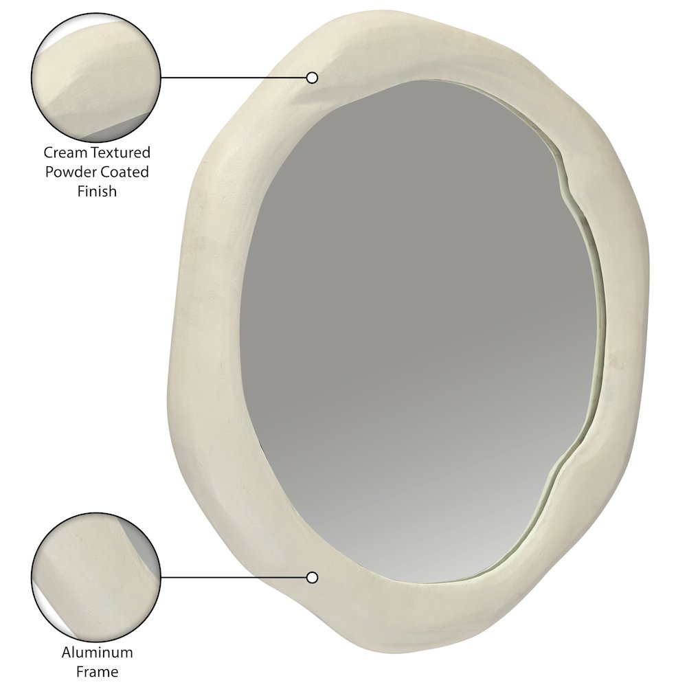 Armada Cream Aluminum Mirror. Picture 6