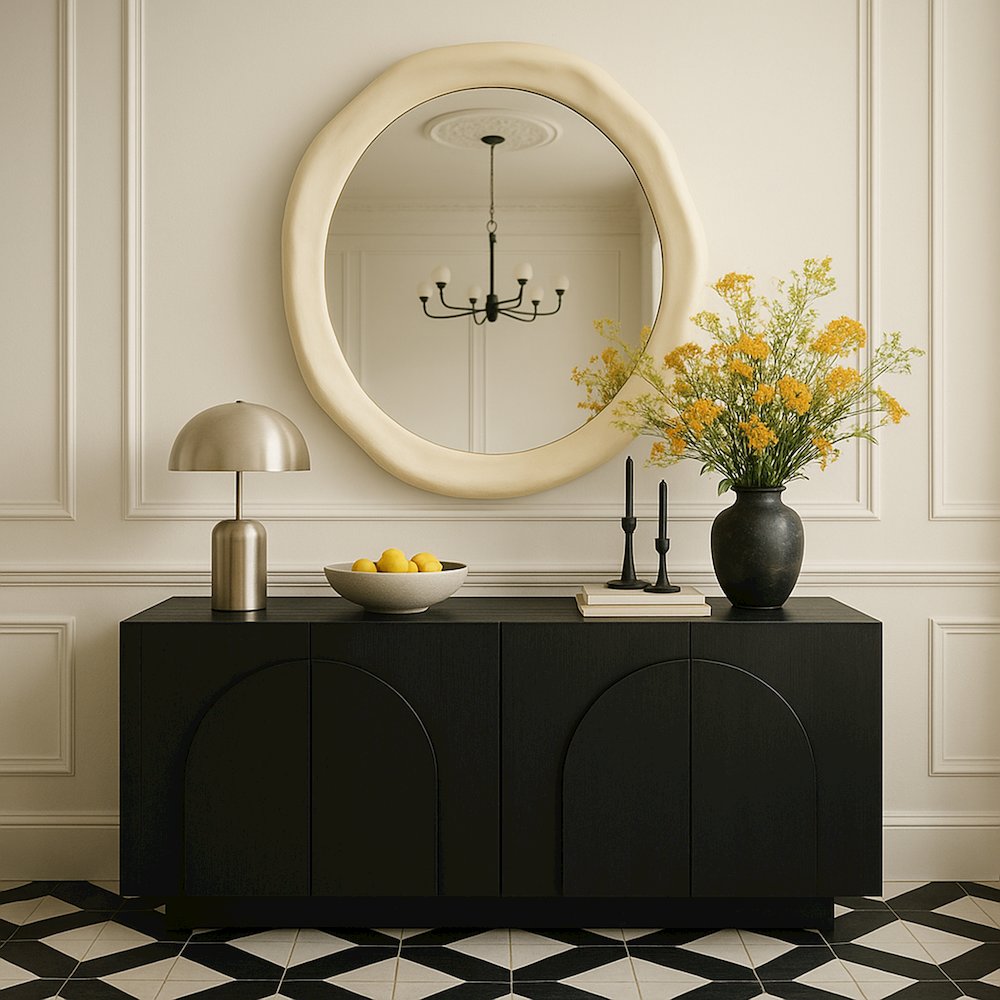 Armada Cream Aluminum Mirror. Picture 7