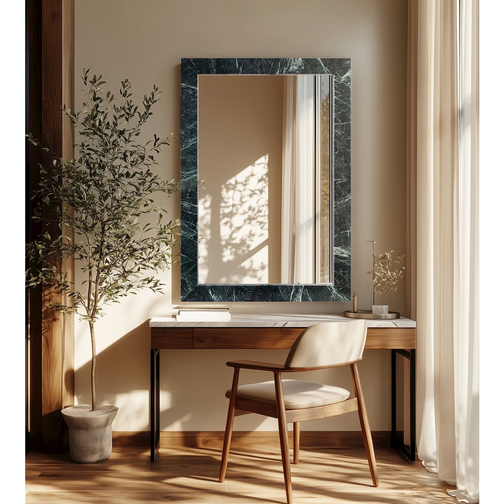 Pavia Green Genuine Marble Frame Mirror. Picture 7