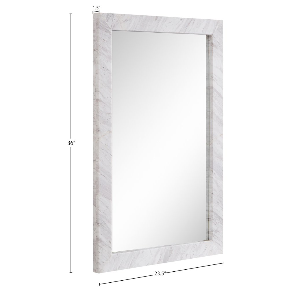Pavia White Genuine Marble Frame Mirror. Picture 5