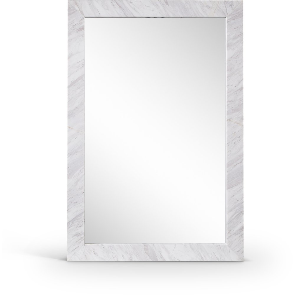 Pavia White Genuine Marble Frame Mirror. Picture 1