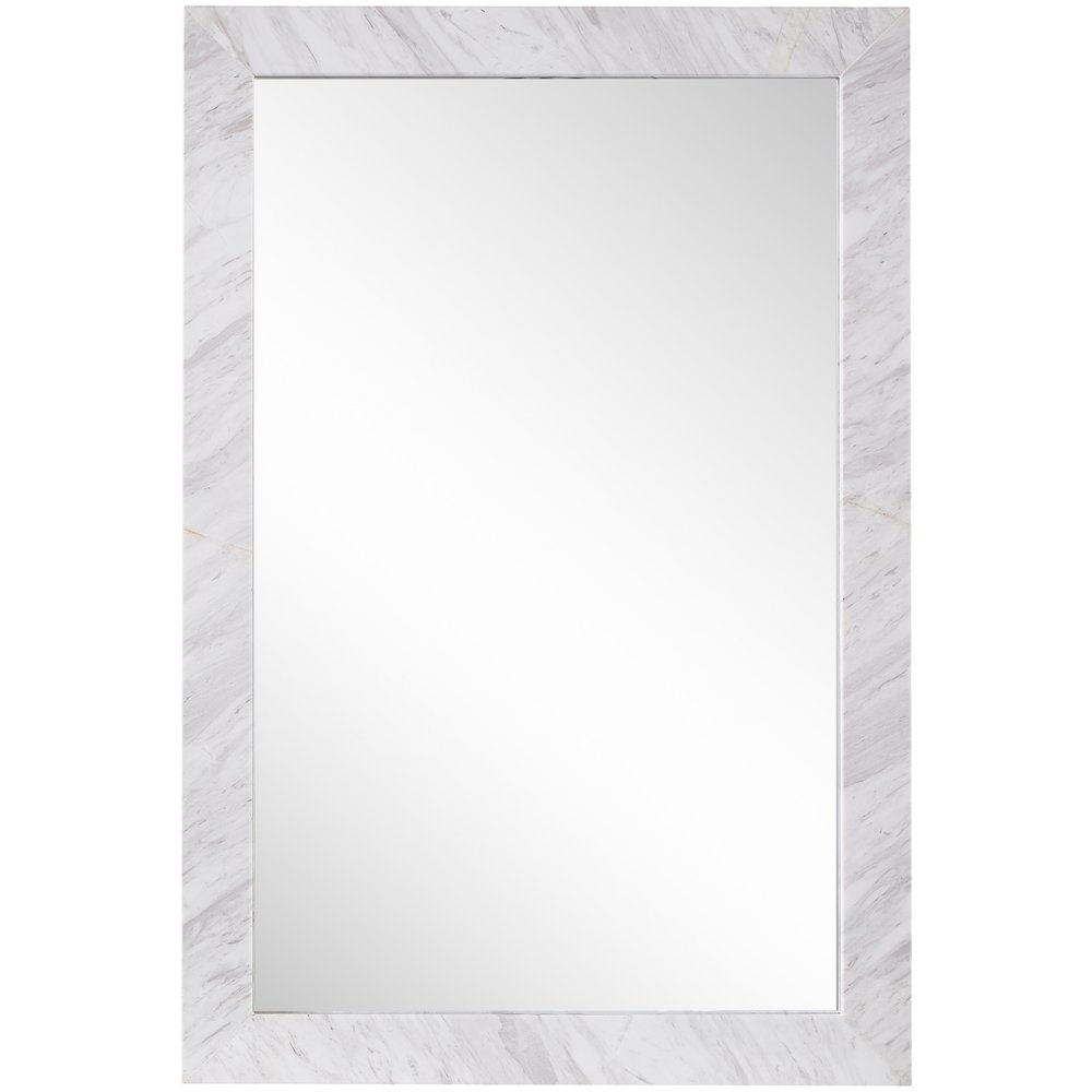 Pavia White Genuine Marble Frame Mirror. Picture 2