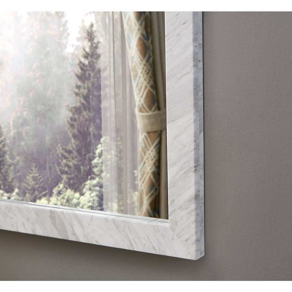 Pavia White Genuine Marble Frame Mirror. Picture 4
