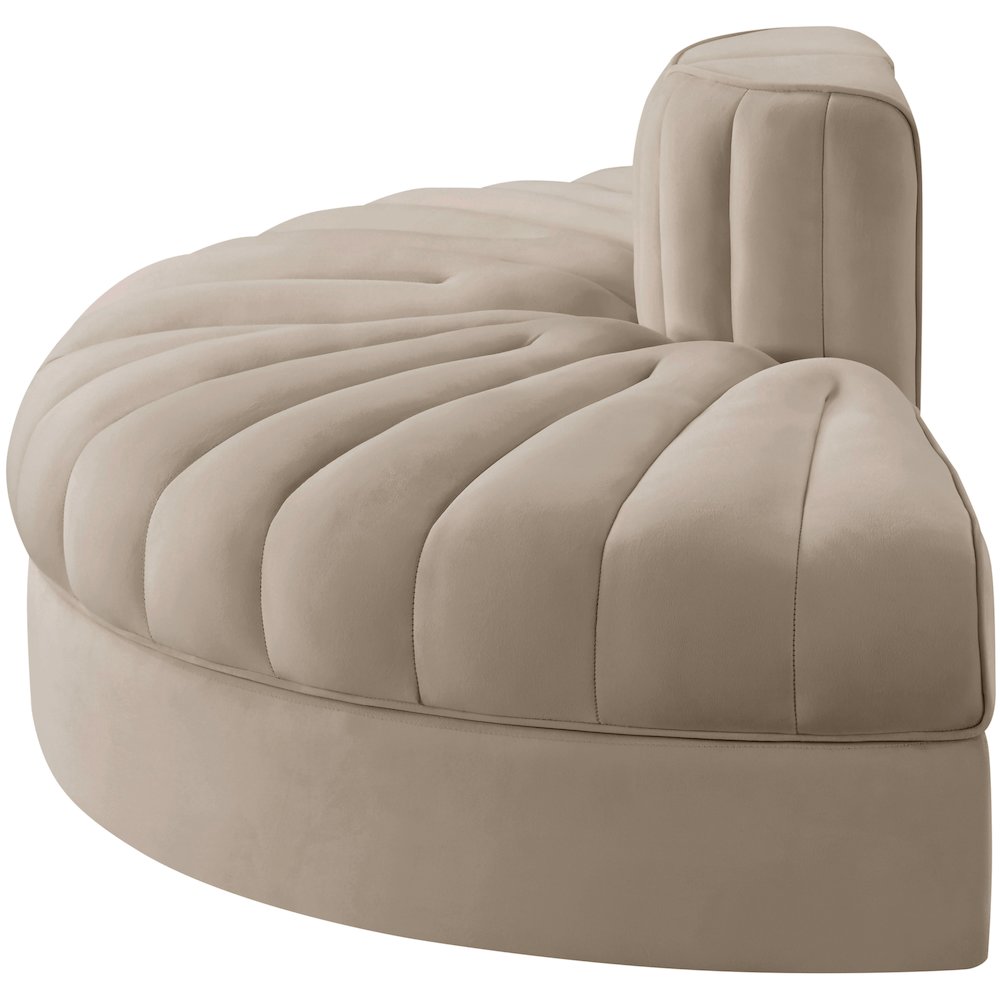 Rummi Beige Velvet Performance Fabric Upholstered 2pc. Modular Loveseat. Picture 4